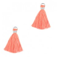 Ibiza style Tassel 1.5cm Silver - canyon sunset pink